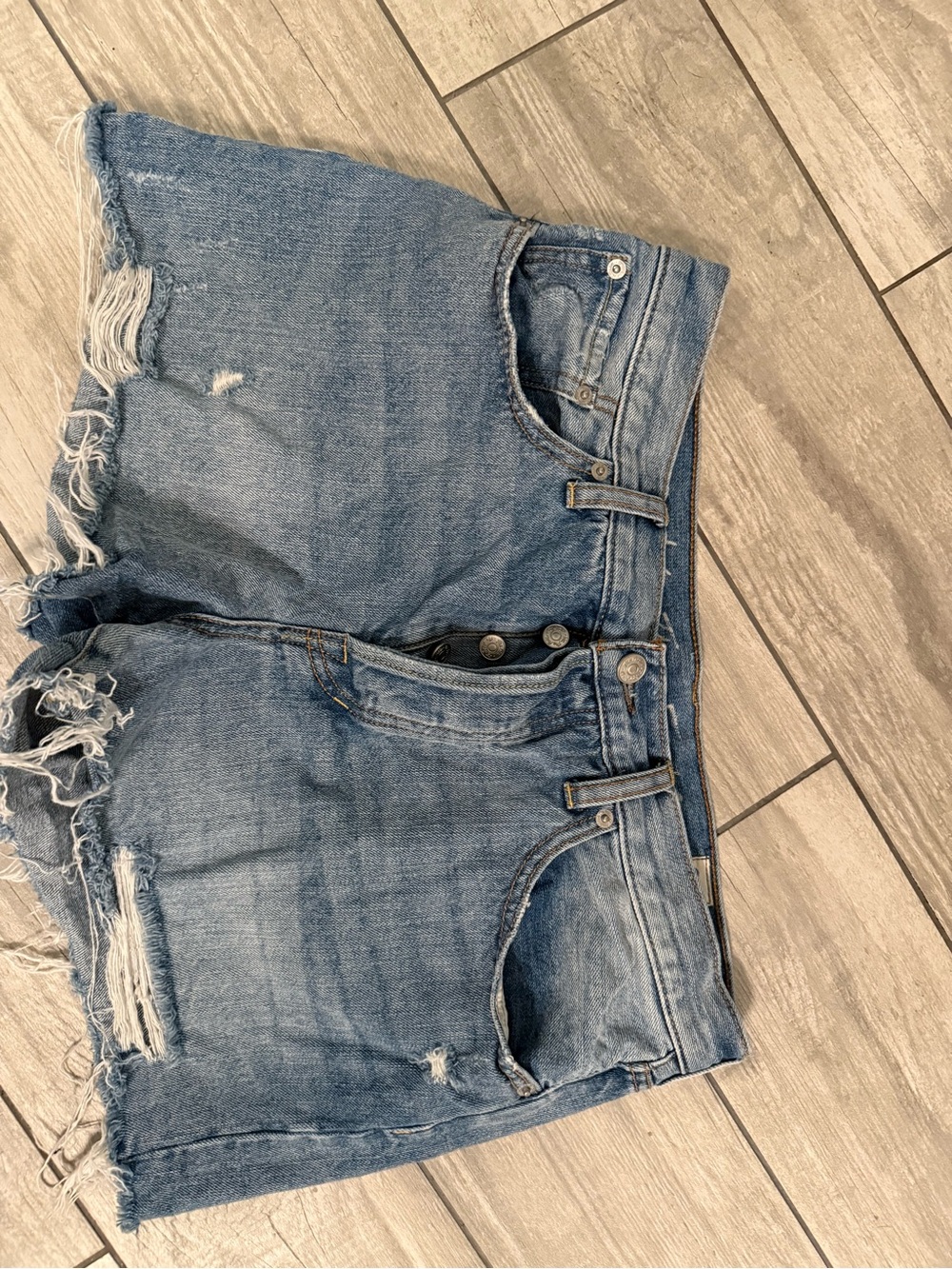 We The Free Distressed Distressed Denim Shorts